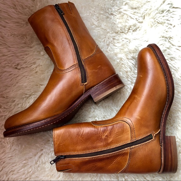 NEW Frye Men Campus Inside Zip Leather Boot COGNAC - Picture 5 of 8